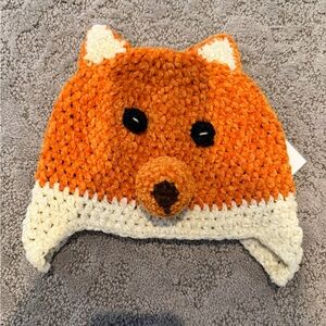 Fox Orange and Cream Knit Hat